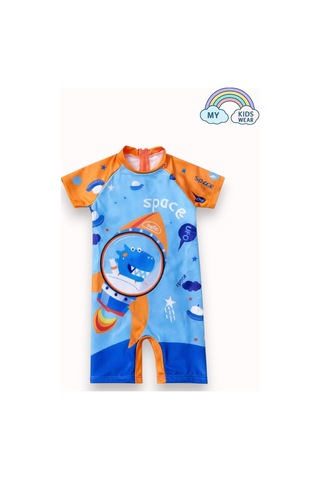 My Kids Wear Erkek Çocuk Deniz Kombini 3 Lü Set Mayo, Havlu Ve Bone 12581 Gri - Siyah
