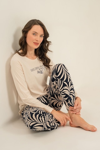 Arnetta Kadın Care Yourself Krem Uzun Kol Pijama Takım Ar3738-s-v2 Ar3738-s-v2