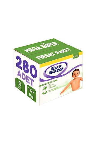 Evy Baby Bebek Bezi Beden:6 15+kg Ekstra Large 280 Adet 5'li