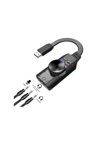 Plextone GS3 7.1 Kanal USB Mikrofon Girişli Harici Ses Kartı