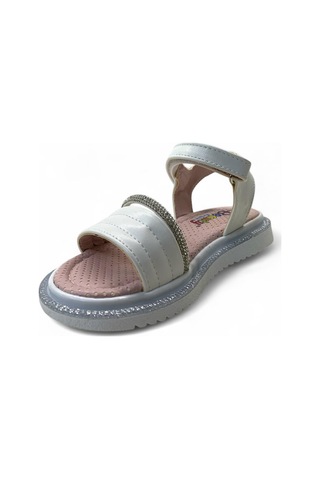 540 Kız Çocuk Okul Öncesi Taşlı Sandalet Beyaz