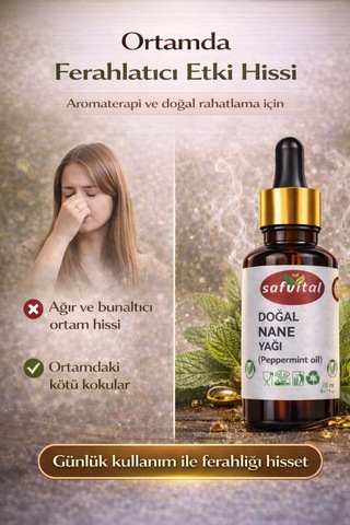 Safvital Nane Yağı 20 Ml Aromaterapi Ve Cilt Bakımı İçin 20 Ml Ferahlatıcı Koku Bitkisel İçerikli