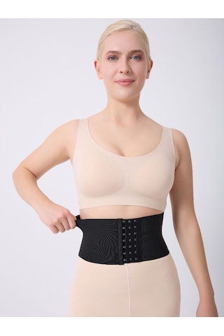 Serone Kısa Model Esnek Yapılı Bel Şekillendirici Spor Korse Siyah Renk Siyah