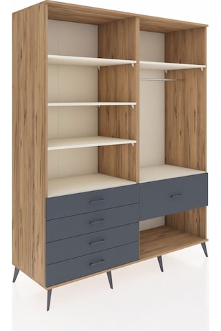 Kronos Gardrop 6 Raflı 5 Çekmeceli Tek Askılı 176x59x221 Çam-aytaşı/antrasit Aytaşı/antrasit