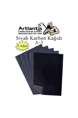 Artlantis Karbon Kağıdı A3 5 Adet 29,7x42 Cm Renkli Karbon Kağıdı Kopya Kağıdı Transfer Kağıdı Siyah