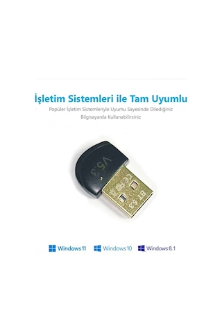 Bluetooth Usb Adaptör Versiyon 5.3 Stick Dongle Edr & Ble Windows 11/10/8.1/7 Uyumlu