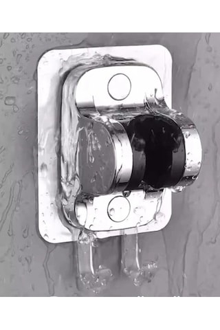 Yapışkanlı Duş Başlığı Tutucu , Ayarlanabilir Su Geçirmez Yapışkanlı Mafsal Chrome Gri