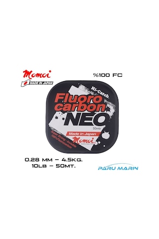 Momoi Hi-catch Neo %100 Fc Shock Leader 0.28mm-4.5kg. 50mt.