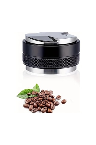 Honeybeeshop 51 Mm Ayarlanabilir Basınçlı Çift Başlı Espresso Tamper Alüminyum Alaşımlı Kahve Değirmeni Ev Restoran Kullanımı Ahşap