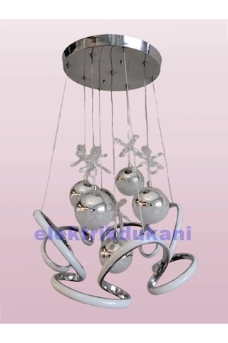 Dmr 5 Toplu Dron Sarkıt Led Avize Krom Kasa Üç Renk 6500k/4000k/3000k Beyaz Ilık/beyaz/sarı Günışı Çok Renkli