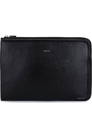 Tamer Tanca Unisex Hakiki Deri Siyah Floter El Çantası 1012 2031 Cnt Sk25-26 Sıyah Fltr Siyah