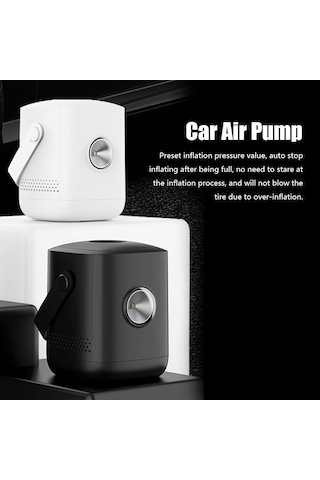 Symbee Akıllı Otomobil Hava Pompa, 12v 120w, 35l/dak, 0-140psı, Otomatik Durdurma, Araba-motosiklet-bisiklet Toplastırıcısı, Siyah Kablolu
