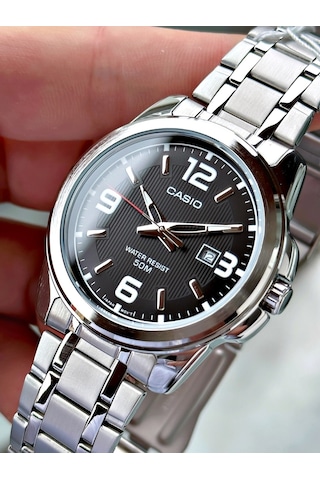 Casio Gümüş Silver Renk Çelik Kordon   Spor Metal Erkek Kol Saati + Bileklik Hediyeli Nda98