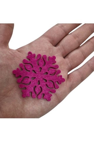 Yılbaşı Ağacı Süsü Kar Tanesi 20 Adet 3 Mm Keçe 6x6,5 Cm