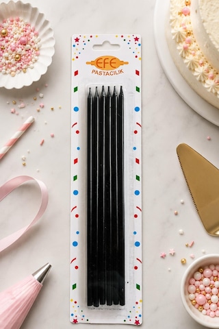 Siyah Uzun Pasta Mumu 20 Cm Çok Renkli