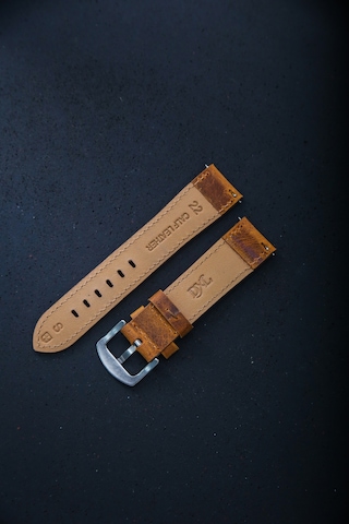 Hakiki Deri 22mm Akıllı Pimli Saat Kordonu Taba