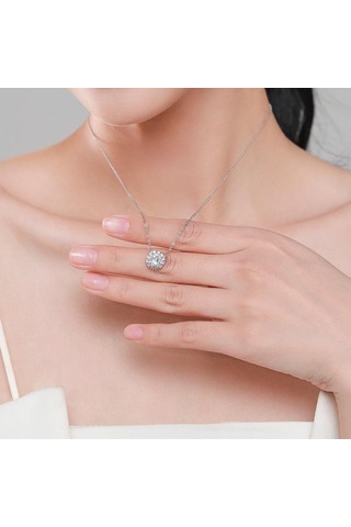 Tancise S925 Gümüş Sınır Ötesi Mikro Kakma Kolye Kolye Kadın Soğuk Rüzgar Klavikula Zinciri. Gümüş