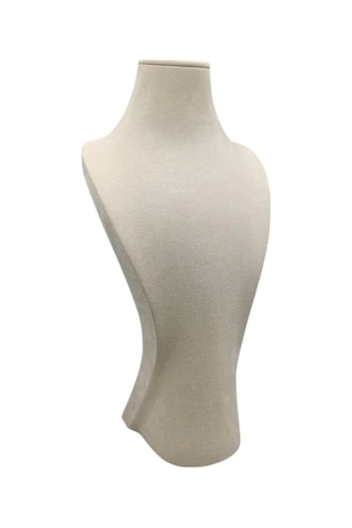 Yerli Üretim Adonis Model Sardunya Kumaş Krem Renk Boy 33cm Kolye Takı Sergileme Mankeni Çok Renkli