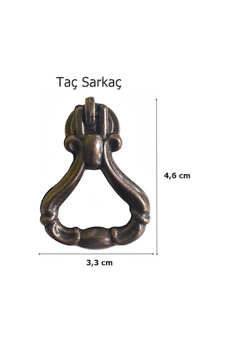 Taç Sarkaç Tek Vidalı Eskitme Antik Bakır Düğme Mobilya Kulp