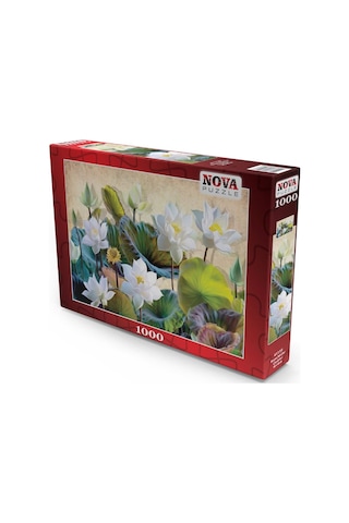 Nova Puzzle 1000 Parça Beyaz Nilüfer Çiçekleri Puzzle