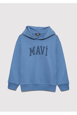 Mavi Logo Baskılı Kapşonlu Mavi Erkek Çocuk Sweatshirt M6s10143-83767 Mavi
