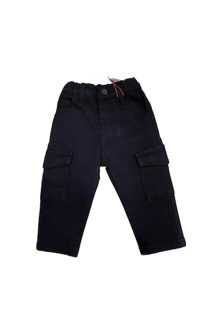 Erkek Bebek Cep Detaylı Kargo Pantolon-13592 Siyah