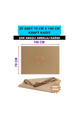 25 Adet 70cm X 100cm 100 Gr. Kraft Ambalaj Kağıdı, Çeyiz Ev Eşyası Hediye Ürün Paketleme, Çocuk Etkinlikleri