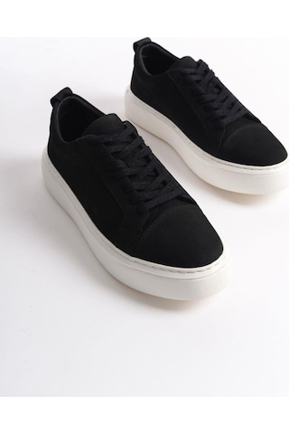 Mubiano Hakiki Deri Mbnbkm3-s Erkek Nubuk Siyah Sneaker & Spor Ayakkabı Siyah