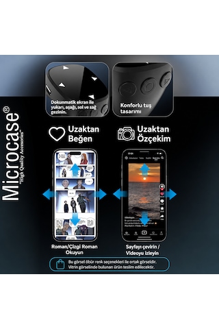 Bluetooth Kumandalı Uzaktan Kontrol Tiktok Kaydırma Kamera Ve Sayfa Çevirme Özellikli Yüzük Siyah Al5767 Pembe