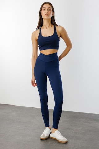 Çapraz Bel Detaylı Cross Waist Kadıntayt Çapraz-tayt Lacivert