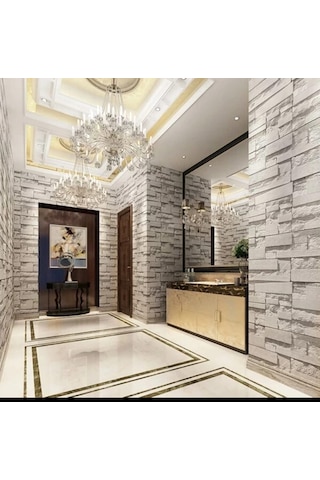 3 Boyutlu Taş Desenli Duvar Kağıdı (449360865)