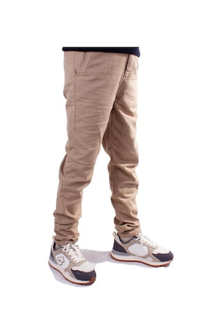 Twister Slim Jogger-011 Bej Yüksek Bel Dar Paça Erkek Keten Pantolon 001