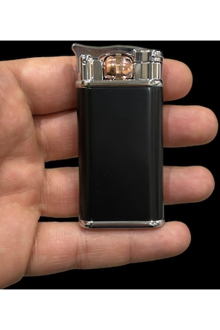 Siyah Düğmeli Pürmüzlü Gazlı Çakmak 109439 Siyah