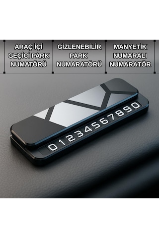 Coofbe Premıum Fosforlu Gizlenebilir Alüminyum Araç Park Telefon Numaratörü Geçici Park Numaratör Plakalık 1 Adet
