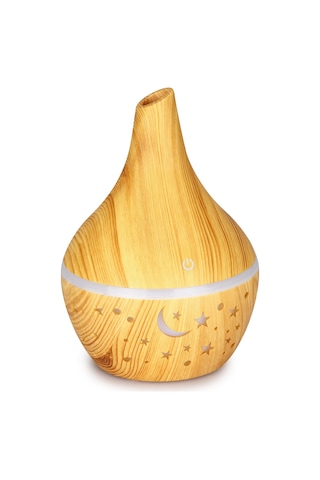 Vkemall Havadönüştürücü Aromaterapi Dağıtıcı - 7 Renkli Led Gece Lambası, 300ml Kapasite, Usb Şarjlı, Yumuşak Ahşap Desenli 15-30 M²