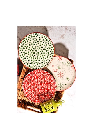 Kitchen Life Handmade Yılbaşı Özel Tasarım Pasta Tabak Seti 21 CM 6'lı