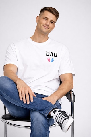 Nevermind Anne Baba Kombini Mom Dad Baskılı Çift Tişört Oversize Unisex 2 L Beyaz