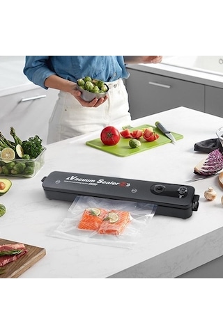 Novahub Ev Siyah Gıda Vakum Mühürleyici, 220/110v, Uk Fiş, 60 Adet Torba Paketi, Kullanışlı Ve Pratik