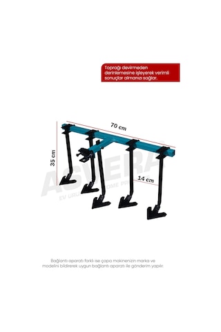Asvera 5'li Kazayağı Çapa Makinesi Aparatı - 100 Cm Genişlikte Ayarlanabilir Kültivatör Ve Ot Temizleme