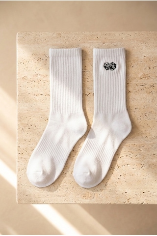 Katıa&bony Unisex 3'lü Zar Nakışlı Soket Çorap Desenli