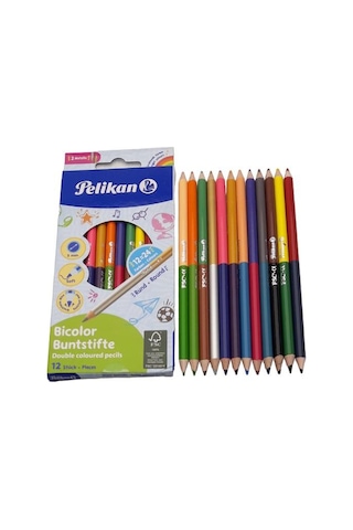 Pelikan Kuru Boya Çift Uçlu 12 Li Çift Taraflı Kuru Boya Kalemi 24 Renk