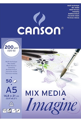 Canson Mix Media Imagine - A5 - 200Gr - 50Yp