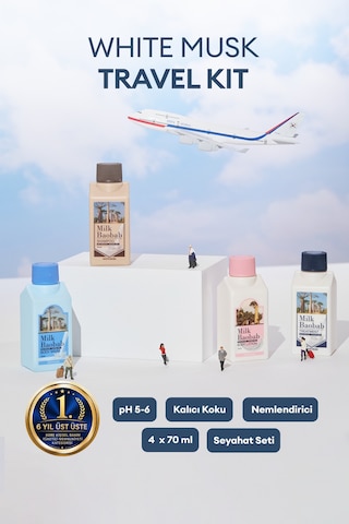 Yoğun Nem Sunan Saç Ve Vücut Seyahat Seti Mılk Baobab Original Travel Kit White Musk Tüm Saç Tipleri