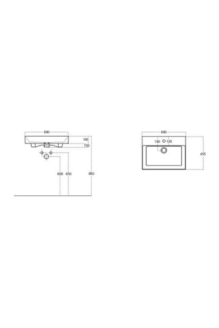 Lucco Stance 60 CM Konsollu Dikdörtgen Lavabo Beyaz