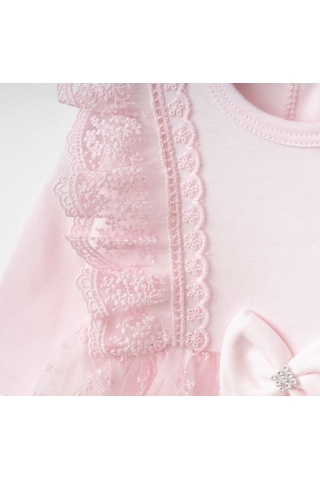 Işıl Baby Kız Bebek Dantel Detaylı Tül Elbise Pembe