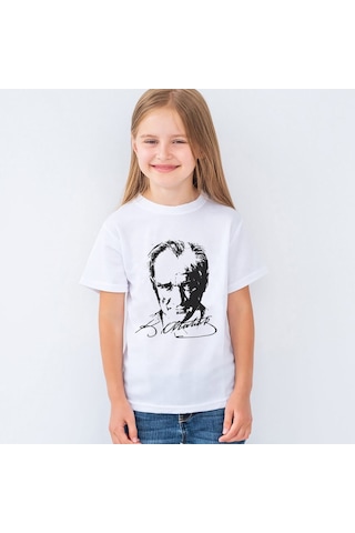 23 Nisan Atatürk Baskılı Unisex Çocuk Tişört T-Shirt Mr-01 Çok Renkli