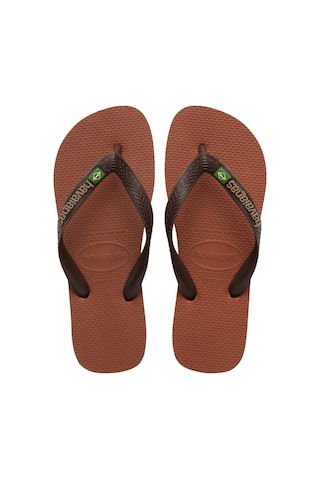 Havaianas Brasil Logo Erkek Kahverengi Parmak Arası Terlik-14352