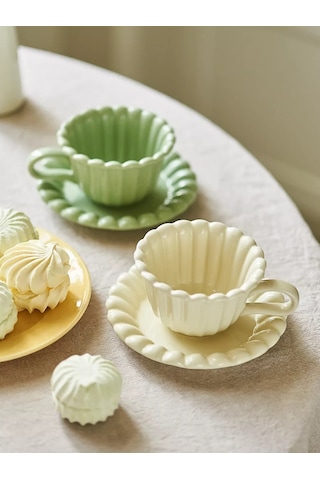 Roomi Seramik Çay Takımı 270 Ml, Set: Fincan Ve Fincan Tabağı 265884576 Yeşil