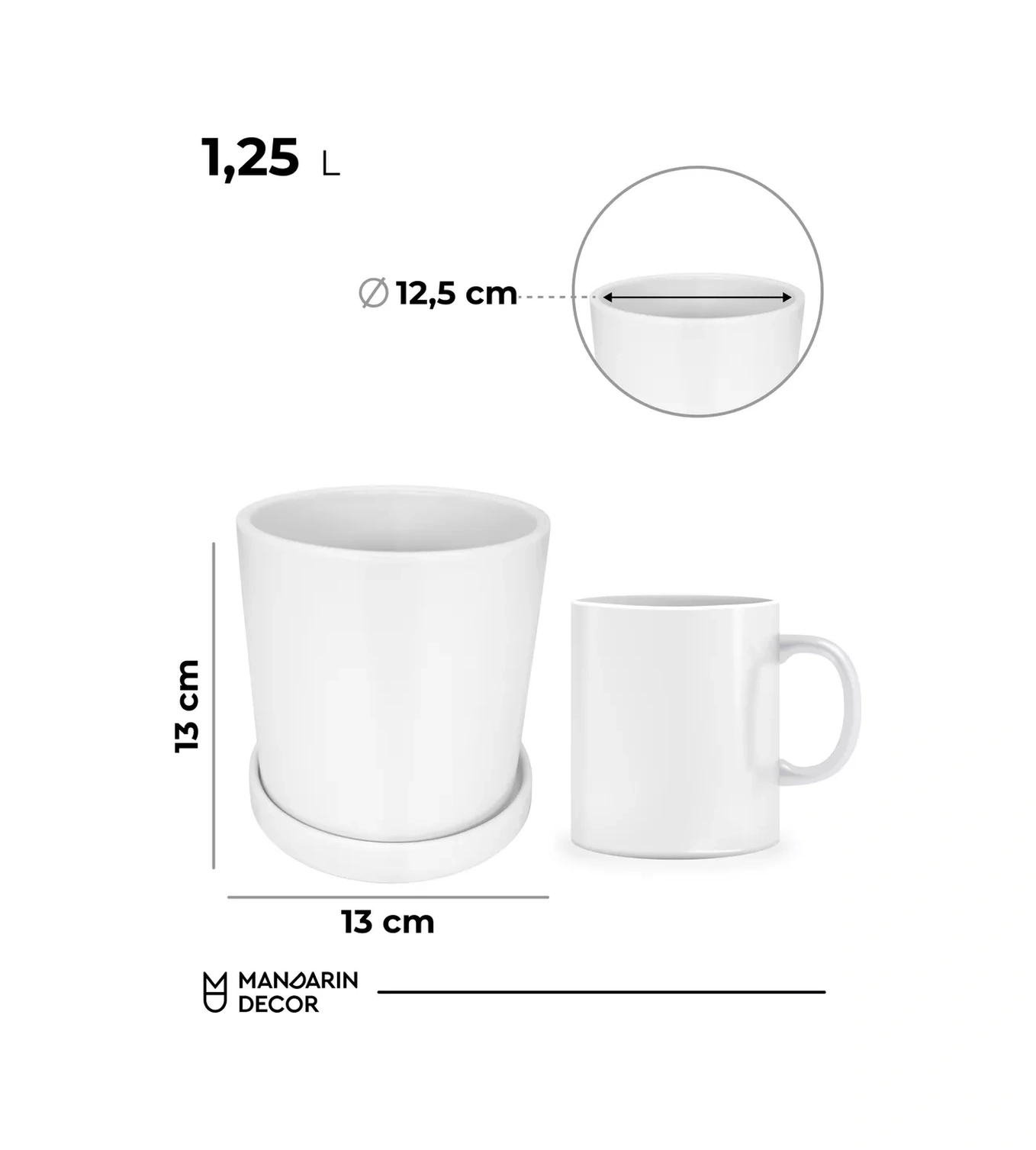 Mandarin Decor Çiçek Saksısı Seramik, Dekoratif Çiçeği İçin Dekoratif Saksı 200100595