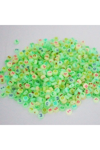 Karanlıkta Parlayan Harf Boncuk Elips 6 Mm Renkli 250 Gr